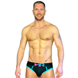 Black/Blue Neon Brief