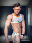 White Mesh Neon Jockstrap